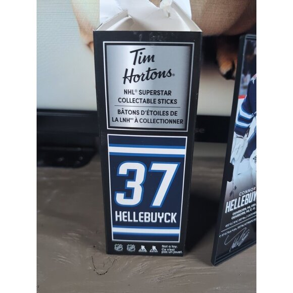 2021 Connor Hellebuyck TIM HORTONS LIMITED EDITION Collectible Stick & Locker - Picture 5 of 10